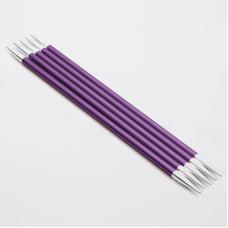 47040 Knit Pro Спицы чулочные для вязания Zing 4,5мм/20см, алюминий, 5шт