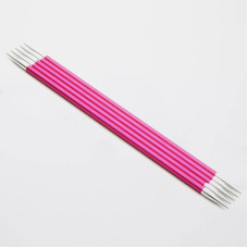 47041 Knit Pro Спицы чулочные для вязания Zing 5мм/20см, алюминий, 5шт