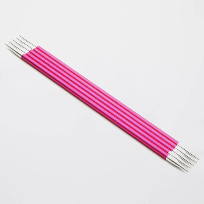47041 Knit Pro Спицы чулочные для вязания Zing 5мм/20см, алюминий, 5шт