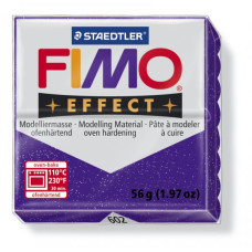 FIMO Effect полимерная глина, запекаемая в печке, уп. 56г цв.фиолетовый с блестками, арт.8020-602