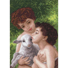 Рисунок на канве МАТРЕНИН ПОСАД арт.37х49 - 1616 Дети и овечка