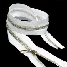 Молния MaxZipper пласт. №5 декор. 50см замок N-5127 цв.БЕЛ/СЕР уп.50шт