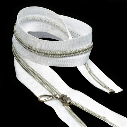 Молния MaxZipper пласт. №5 декор. 50см замок N-5127 цв.БЕЛ/СЕР уп.50шт