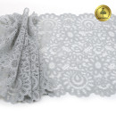 Кружево-стрейч KRUZHEVO арт.TBY.YSTL00839 шир.205мм цв.L2475 серый уп.25м