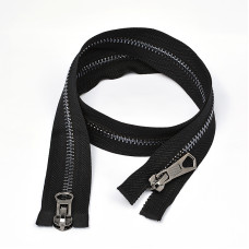 Молния MaxZipper мет. №8 черный никель шлиф.звено, 2 замка, 80 см цв.F322 черный уп.50шт