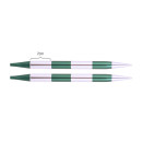42132 Knit Pro Спицы съемные для вязания SmartStix 8ммдля длины тросика 28-126см, алюминий, серебристый/изумрудный
