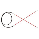 47164 Knit Pro Спицы круговые для вязания Zing 6,5мм/100см, алюминий, коралловый