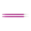 47525 Knit Pro Спицы съемные для вязания Zing 5мм для длины тросика 20см, алюминий, рубиновый, 2шт