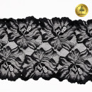 Кружево-стрейч KRUZHEVO арт.TBY.8038 шир.240мм цв.03 черный уп.3м
