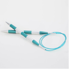 42096 Knit Pro Спицы круговые для вязания SmartStix 8мм/80см, алюминий, серебристый/изумрудный