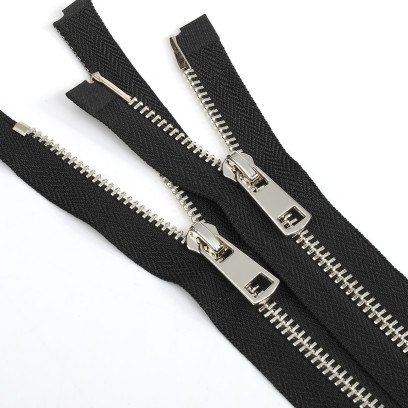 Молния MaxZipper мет. Титан №5 2 замка никель 80см цв.F322 черный уп.10 шт