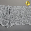 Кружево-стрейч KRUZHEVO арт.TBY.YSTL00839 шир.205мм цв.L2475 серый уп.25м