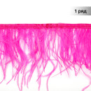 Перья на ленте Страус арт.FBY-15-021 шир.15см цв. ярко-розовый уп.2м
