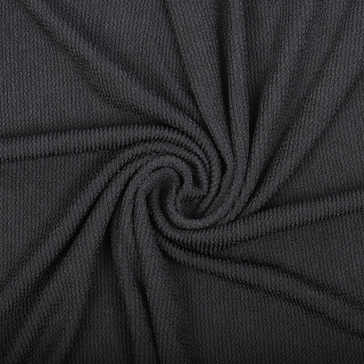 Ткань трикот. Бифлекс жатка арт.TBY-JB-08 490г/м² 92% ПЭ 8% спандекс шир.80см цв.8 черный уп.1,5м
