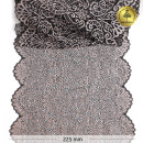 Кружево-стрейч KRUZHEVO арт.TBY.40992 шир.240мм цв.L168 серебристый пион+черный уп.3м