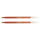 47506 Knit Pro Спицы съемные для вязания Zing 5,5мм для длины тросика 28-126см, алюминий, охра (коричневый) 2шт