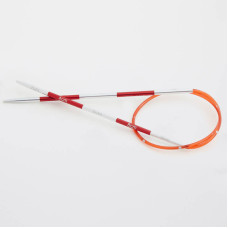 42043 Knit Pro Спицы круговые для вязания SmartStix 2,5мм/40см, алюминий, серебристый/гранатовый