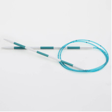 42082 Knit Pro Спицы круговые для вязания SmartStix 2,25мм/80см, алюминий, серебристый/изумрудный
