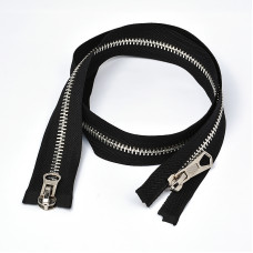 Молния MaxZipper мет. №8 никель шлиф.звено, 2 замка, 90 см цв.F322 черный уп.10шт