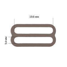 Пряжка регулятор для бюстгальтера 19мм металл ARTA.F.2661 цв.1645 шиншилла, уп.50шт