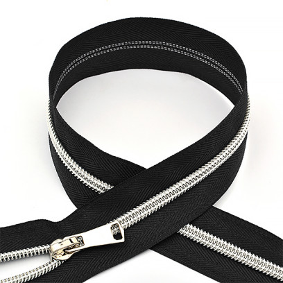 Молния MaxZipper спираль №5 декор. 50см цв.F322/СЕР черный уп.50шт