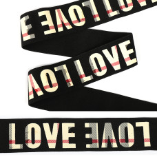 Резинка TBY декоративная арт.ET20.014001 шир. 4см цв.черный LOVE уп. 25м