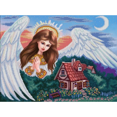 Рисунок на ткани (Бисер) КОНЁК арт. 1446 Ангел дома 29х39 см