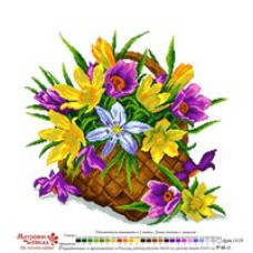 Рисунок на канве МАТРЕНИН ПОСАД арт.41х41 - 1418 Крокусы в корзинке