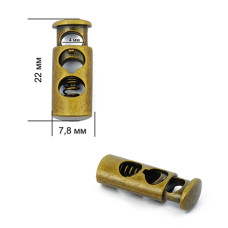 Фиксатор для шнура металл TBY OR.0305-5123 (7,8х22мм) цв. бронза уп. 100шт