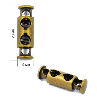 Фиксатор для шнура металл TBY OR.0305-5339 (26,98х8,04мм) цв. бронза уп. 100шт