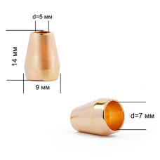 Наконечник для шнура металл TBY OR.0305-5349 (13.5х8.5мм) цв.золото уп. 100шт