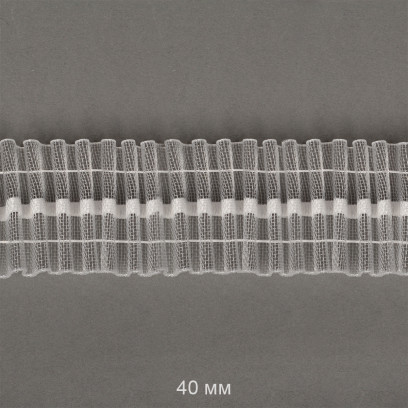 Лента шторная 40мм Caron сборка: универсальная арт.401-0 цв. прозрачный рул. 50м