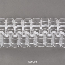 Лента шторная 60мм Caron сборка: буфы арт.605-0 цв. прозрачный рул. 50м