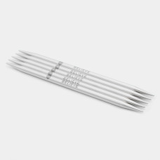 36009 Knit Pro Спицы чулочные для вязания Mindful 4мм/15см, нержавеющая сталь, серебристый, 5шт