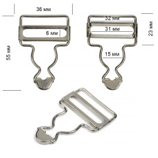 Застежка для комбинезона TB.JX.32 шир. 32мм цв. никель уп. 50шт