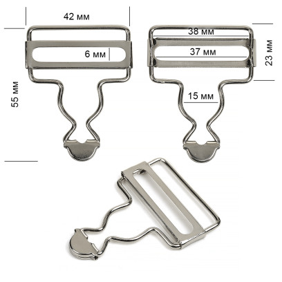 Застежка для комбинезона TB.JX.38 шир. 38мм цв. никель уп. 50шт