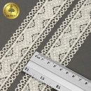 Кружево гипюр матовая нить KRUZHEVO арт.TBY.0870 шир.40мм цв.F102 молочный уп.13,71м