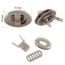 Застежка для сумки TBY.107960 35х20мм цв.никель уп.2шт