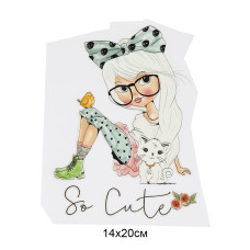 Термотрансфер арт.TBY.1269 So Cute 14х20см, уп.10шт