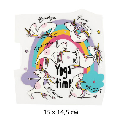 Термотрансфер арт.TBY.1321 Yoga Time 15х14,5см, уп.10шт