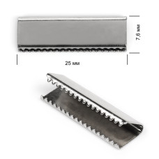 Наконечник-зажим для стропы металл TBY.1741 25х7,6мм цв.3 никель уп.50шт.