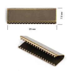 Наконечник-зажим для стропы металл TBY.1741 25х7,6мм цв.4 бронза уп.50шт.