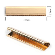 Наконечник-зажим для стропы металл TBY.1742 30х7,3мм цв.1 золото уп.50шт.