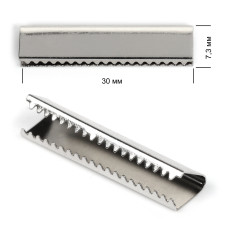 Наконечник-зажим для стропы металл TBY.1742 30х7,3мм цв.3 никель уп.50шт.