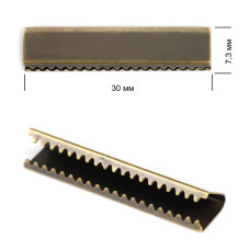 Наконечник-зажим для стропы металл TBY.1742 30х7,3мм цв.4 бронза уп.50шт.