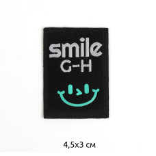 Аппликации пришивные арт.TBY.2410 Smile 4,5х3см,черный уп.20 шт