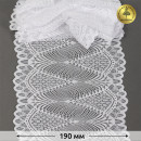 Кружево-стрейч KRUZHEVO арт.TBY.30200 шир.190мм цв.001 белый уп.25м