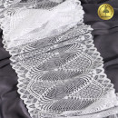 Кружево-стрейч KRUZHEVO арт.TBY.30200 шир.190мм цв.001 белый уп.25м