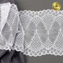 Кружево-стрейч KRUZHEVO арт.TBY.30200 шир.190мм цв.001 белый уп.25м