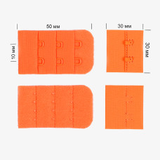 Застежка с крючками 3х2 для бюстгальтера TBY.3A3409 3см цв.A3409 оранжевый неон уп.100шт